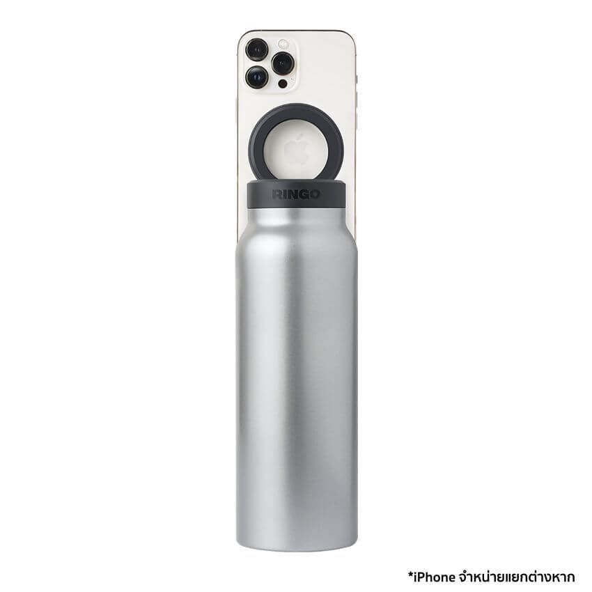 ขวดน้ำ Ringo Bottle with Magnetic Phone Mount Lid ขนาด 710 มิลลิลิตร สีเงิน